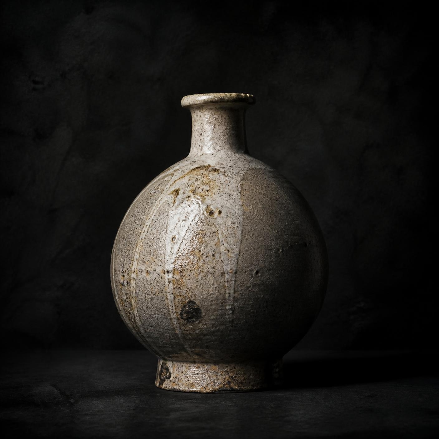 Wood-fired limited edition ceramic flask
